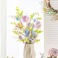 Glitzhome® 28" Easter Glitter Egg & Top Hat Picks Set