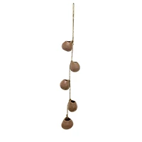 Hello Honey® 21.5" Brown Stoneware Hanging Vases on Jute Rope with Reactive Glaze