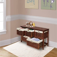 Badger Basket Cherry Five Wicker Basket Storage Unit