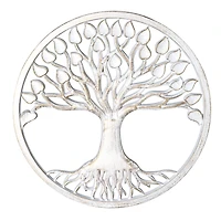 American Art Décor™ 15.5" Tree of Life Medallion Boho Wall Art with White with Gold Accents