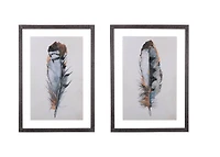 Hello Honey® Wood Framed Wall Décor with Feathers Set