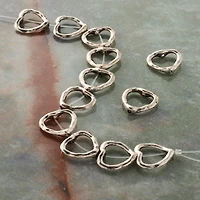 12 Pack: Silver Metal Heart Beads, 10mm by Bead Landing™
