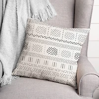 Gray Mudcloth Throw Pillow