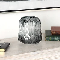 7" Gray Abstract Square Ombre Glass Vase