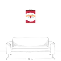 Santa Face 16x20 Teak Hanging Canvas