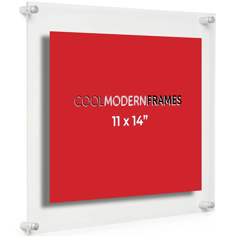 Cool Modern Frames 2 Pack Clear Acrylic Float Frame with Silver Hardware