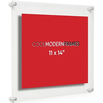 Cool Modern Frames 2 Pack Clear Acrylic Float Frame with Silver Hardware