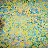 Feldman Premium Indonesia Batik Blue & Green Daisy Fabric