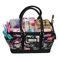 Everything Mary Black & Floral Deluxe Store & Tote Craft Organizer