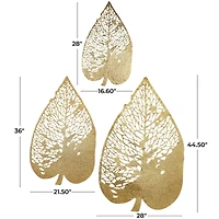 The Novogratz Laser-Cut Gold Metal Leaf Wall Décor Set