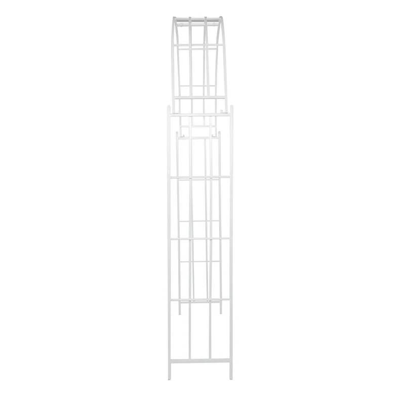 White Iron Contemporary Garden Arbor, 91" x 54" x 15"