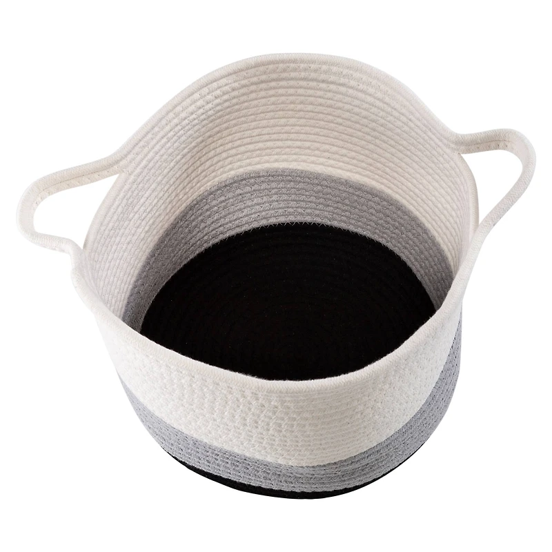 Honey Can Do Black & White Ombré Nesting Cotton Rope Storage Basket Set