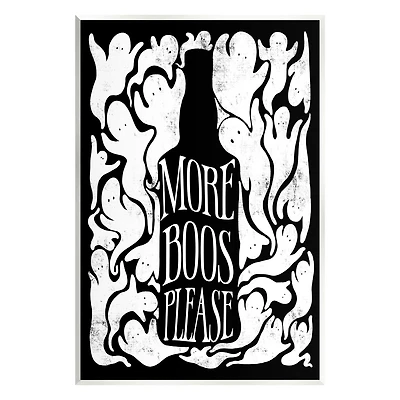 Stupell Industries More Boos Please Funny Liquor Wall Plaque Art