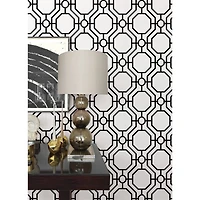InHome Crawford Black & White Peel & Stick Wallpaper