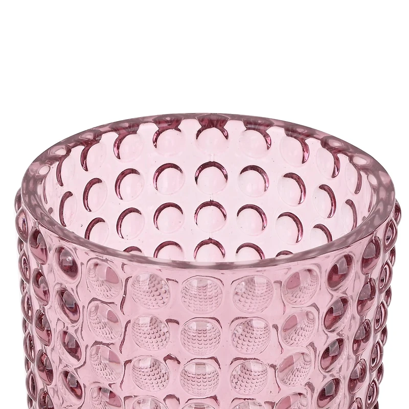 7" Pink Hobnail Glass Container by Ashland®