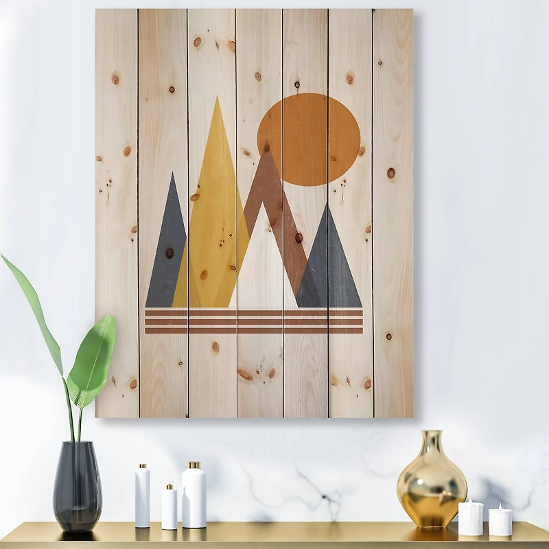 Designart - Mountain Abstract and Sun