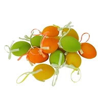 Set of 12 Orange, Green and Yellow Spring Easter Egg Ornaments