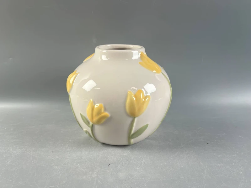 6" Yellow Tulip Ceramic Vase by Ashland®