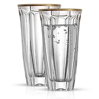 JoyJolt® 8.7oz. Gold Rimmed Windsor Crystal Highball Glasses, 2ct.