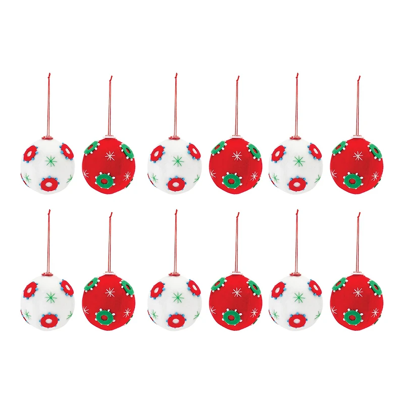 Whimsical Fabric Ball Ornament Set
