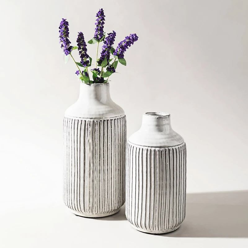 10" Gray Terracotta Vase