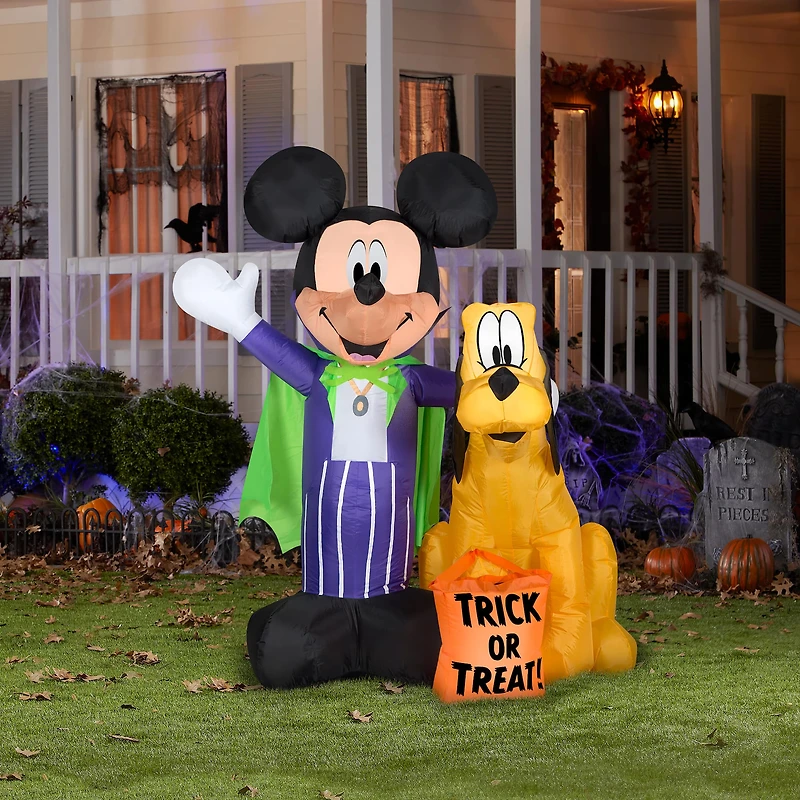 5ft. Airblown® Inflatable Mickey & Pluto with Treat Sack