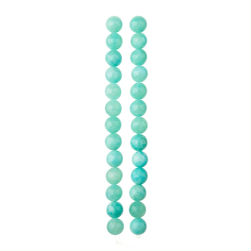 12 Pack: Light Teal Quartzite Round Beads, 8mm by Bead Landing™