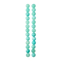 12 Pack: Light Teal Quartzite Round Beads, 8mm by Bead Landing™