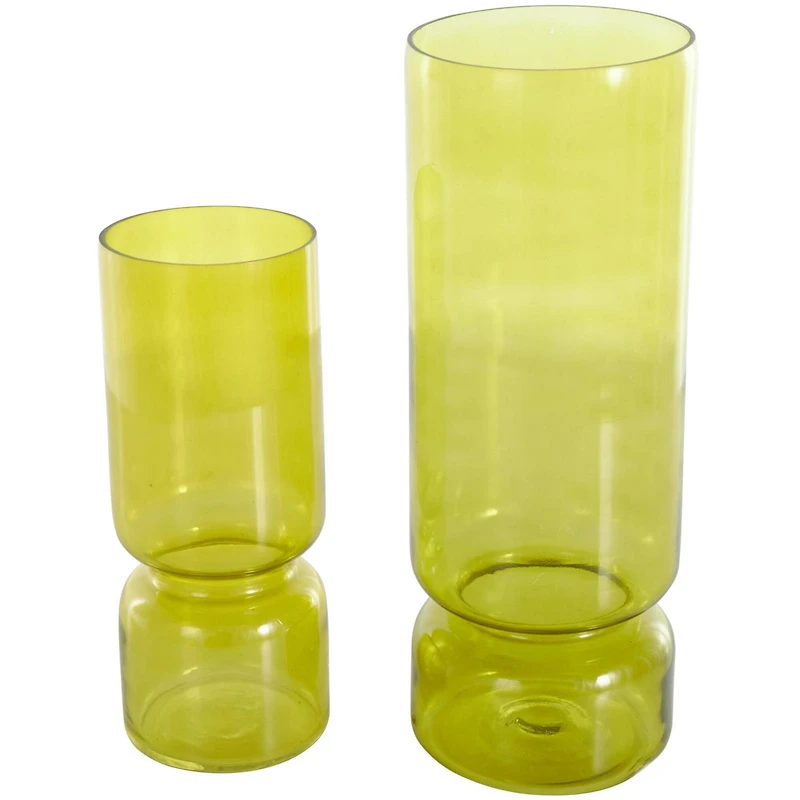 Green Modern Round Glass Vase Set