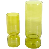 Green Modern Round Glass Vase Set