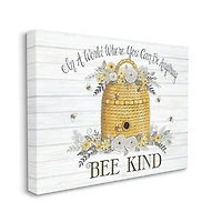 Stupell Industries In A World Bee Kind Motivational Phrase Beehive Canvas Wall Art