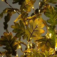 5ft. Pre-Lit Green Autumn Oak Artificial Fall Tree with 200 Warm White LED Lights