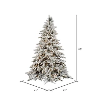 4.5ft. Pre-Lit Flocked Utica Fir Artificial Christmas Tree, Clear Lights