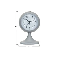 Hello Honey® 5" White Round Metal Table Clock with Alarm
