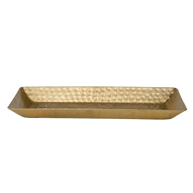 Hello Honey® 11.5" Gold Finish Decorative Hammered Aluminum Tray