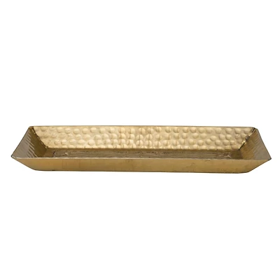 Hello Honey® 11.5" Gold Finish Decorative Hammered Aluminum Tray