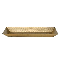 Hello Honey® 11.5" Gold Finish Decorative Hammered Aluminum Tray