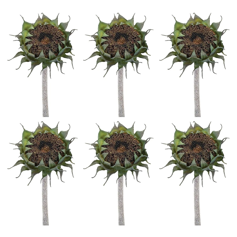 23.75" Brown Sunflower Stem, 6ct.