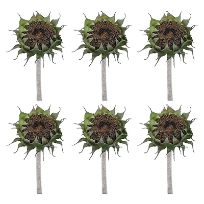 23.75" Brown Sunflower Stem, 6ct.