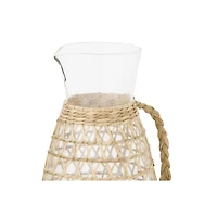 Hello Honey® 9.5" Glass Pitcher with Seagrass Weave Jacket & Handle
