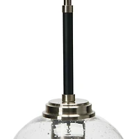 Hello Honey® Robert Stevenson Lighting Landry 11" Black & Nickel Seedy Glass & Metal Ceiling Light