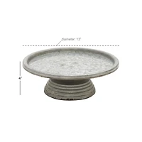 Grey Iron Farmhouse Cake Stand, 4" x 13" x 13"