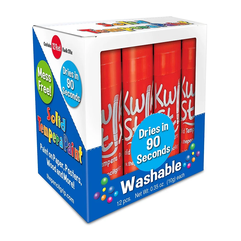 The Pencil Grip Red Kwik Stix, 12 Packs of 12