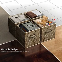 Sorbus 11" Beige Woven Foldable Storage Cubes, 4ct.