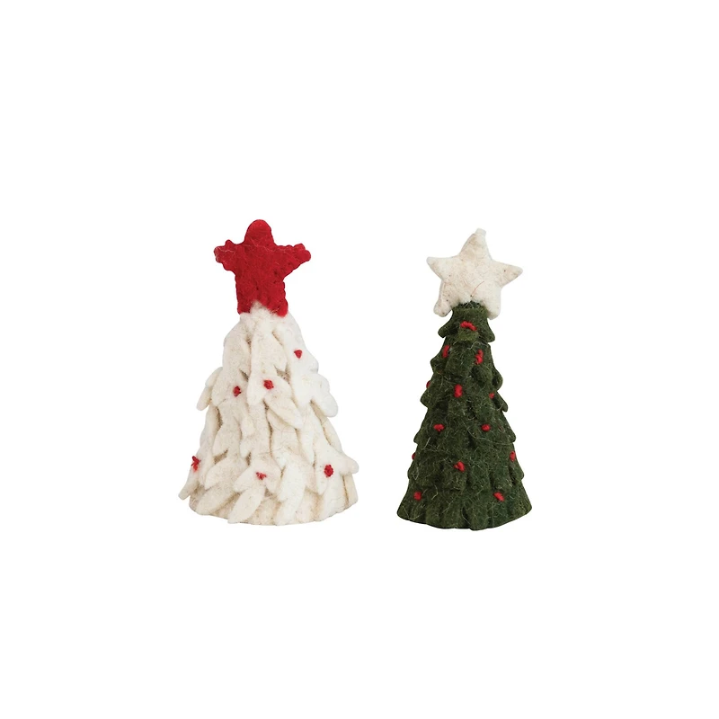 Hello Honey® 4" Handmade Wool Felt Tree with Star Bottle Topper Set