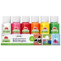 Apple Barrel® Acrylic Multi-Surface Satin Bold Brights 12 Piece Paint Set