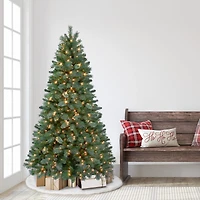 6.5ft. Pre-Lit Teton Artificial Pine Tree, Clear Lights