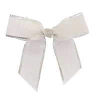 JAM Paper 7/8" Silver Metallic Mesh Twist Tie Bows, 100ct.