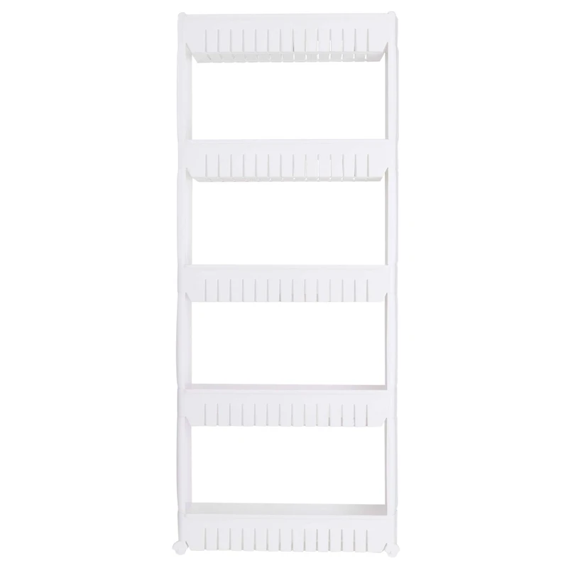 Simplify 5-Tier Slim Slide-Out White Storage Cart