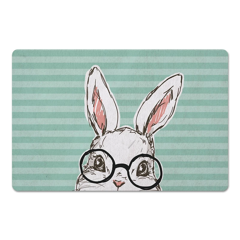 Bunny With Glasses 18" x 27" Floor Mat